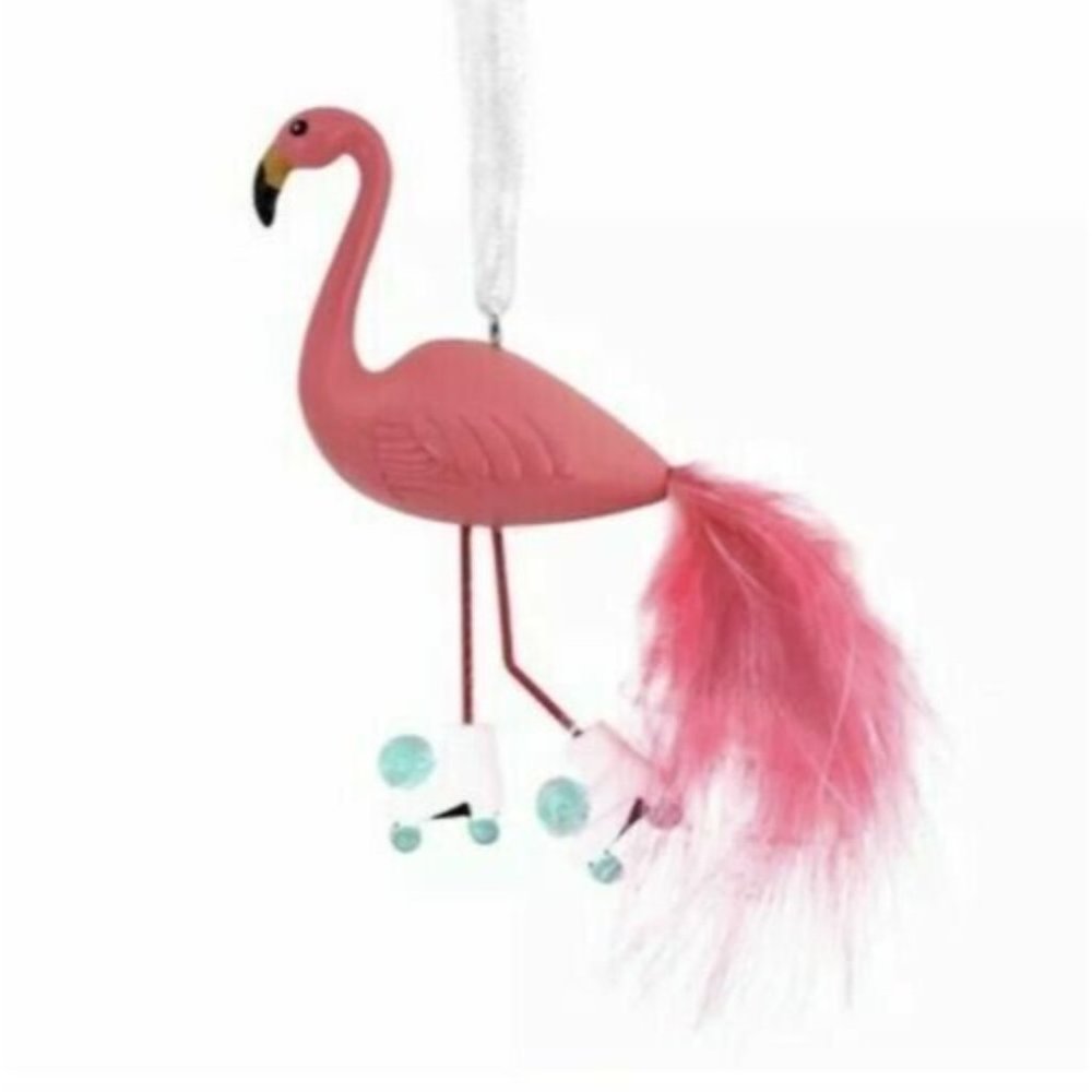 Hallmark Ornaments Flamingo with Roller Skates Christmas Tree Ornament New
